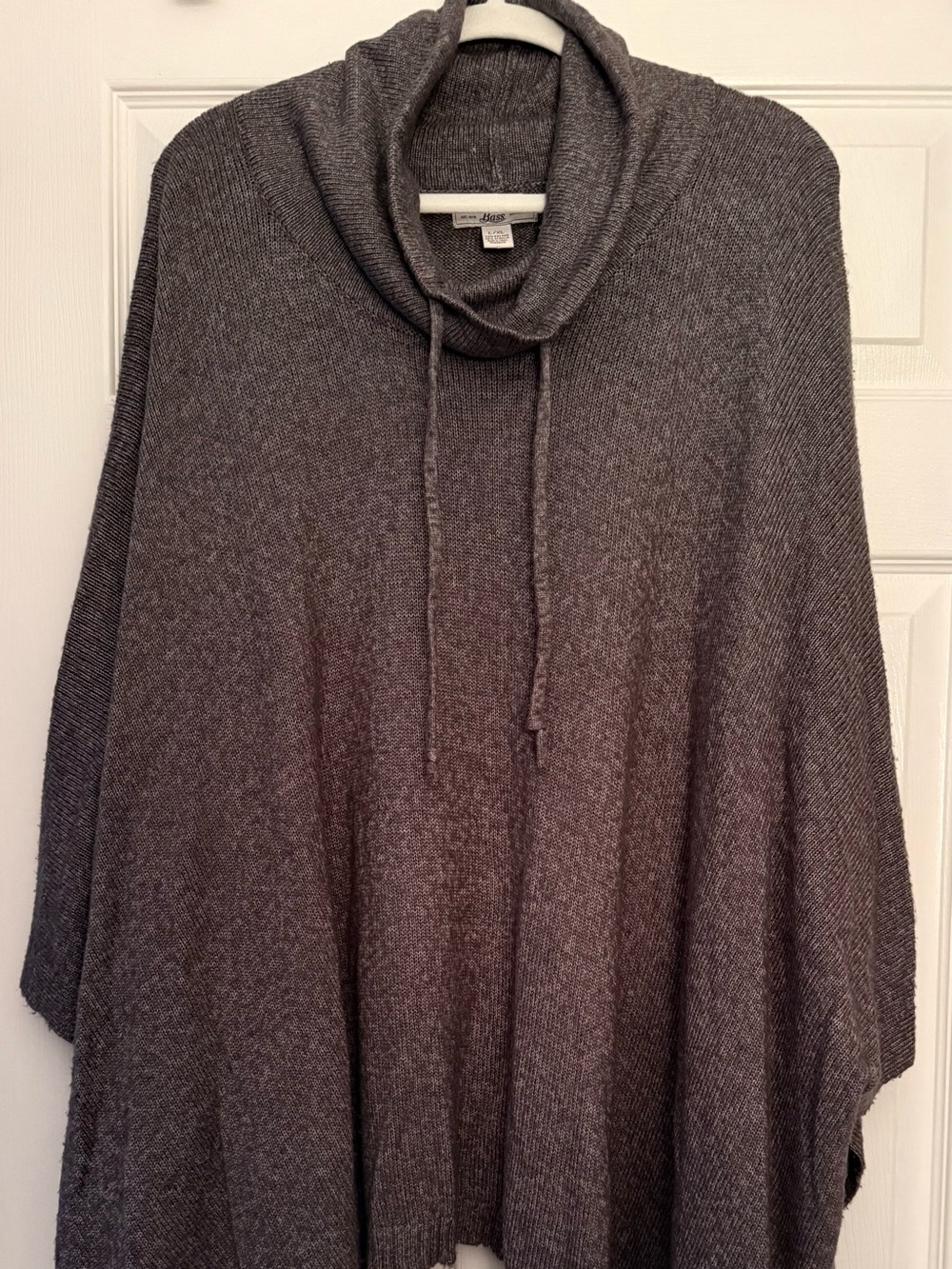 Bass Women's Gray Cowl Neck Sweater Poncho